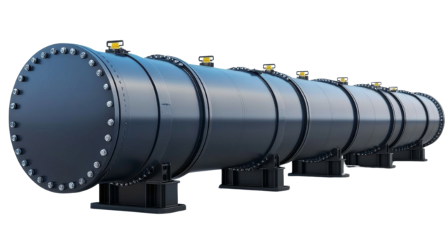 Industrial s rage tank with multiple sections and secure fittings