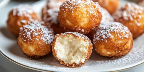 Delicious homemade deep fried cheesecake bites dusted with powdered sugar, offering a tempting treat that combines the rich flavor of cheesecake with a crispy outer layer in every bite.