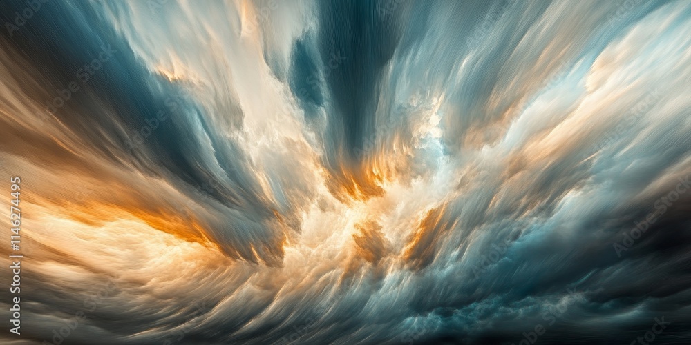 Poster abstract sky featuring long stretched clouds creates a unique and mesmerizing visual. the abstract s