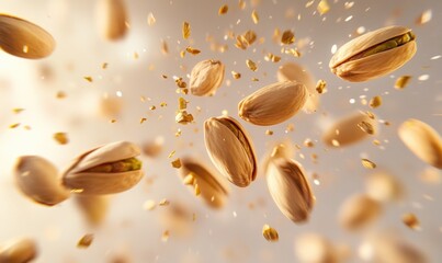 A bunch of nuts are flying through the air