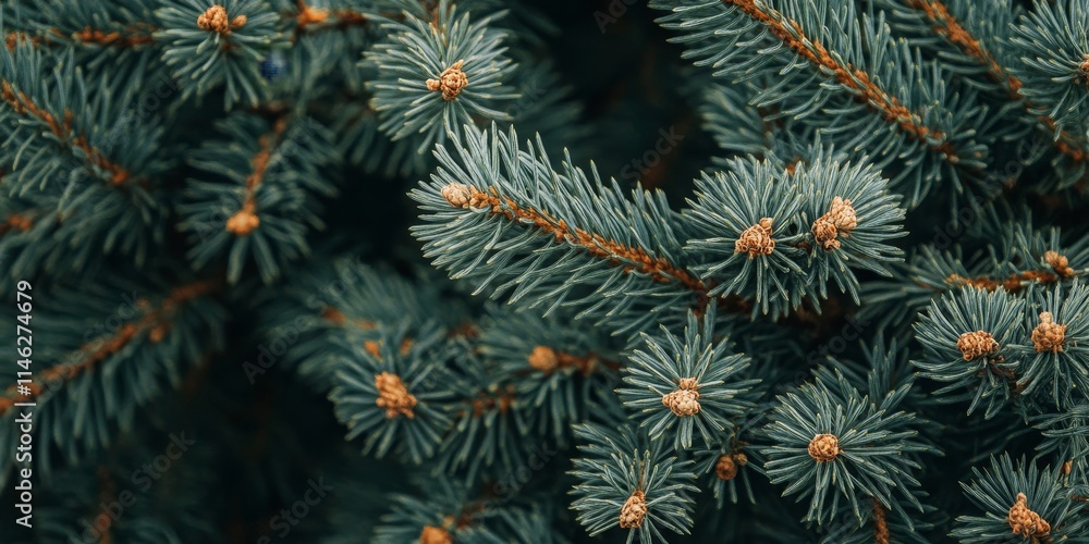 Aufkleber closeup of beautiful branches from a coniferous tree, showcasing the intricate details of each needl