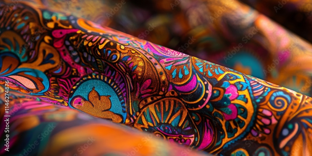 Leinwandbilder the vibrant print pattern on a brown surface showcases a stunning array of base colors, highlighting