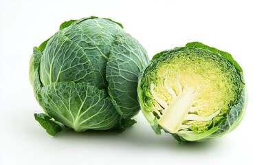 Fototapeta premium A head of broccoli with a stem and a leaf