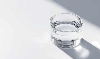 A glass of water is sitting on a table