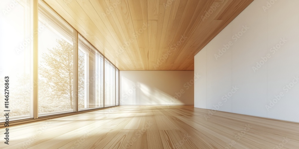 Poster a detailed view of a ceiling that is finished with drywall, complemented by a wooden floor below. th