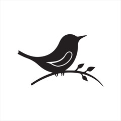 cute little bird silhouette vector logo