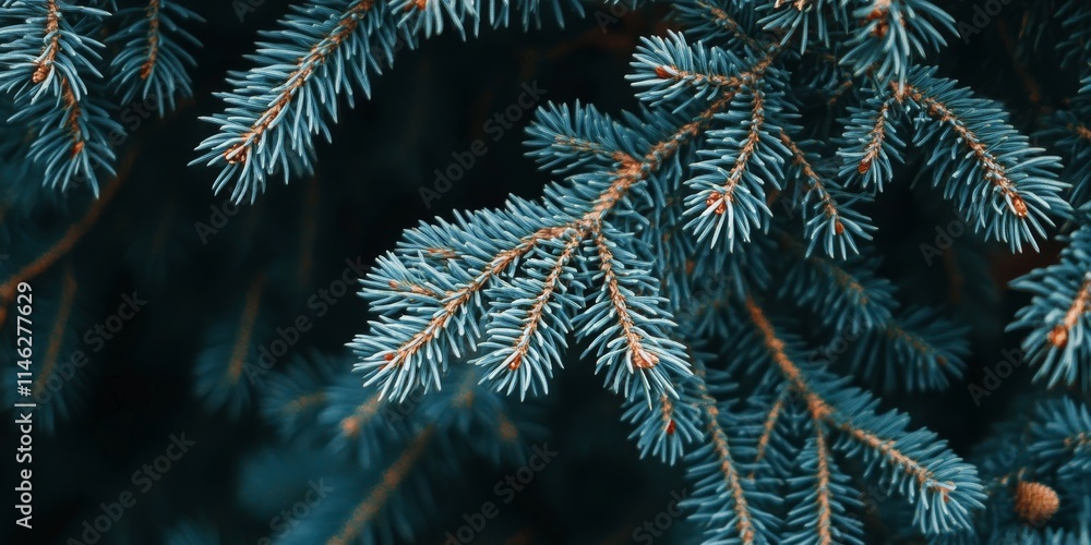 Aufkleber closeup of beautiful branches from a coniferous tree, showcasing the intricate details of each needl