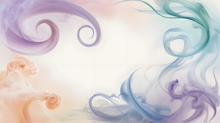 Pastel-colored swirling smoke overlay for cheerful artistic designs