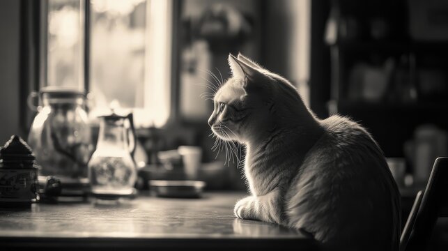 The cat observed various items of interest, showcasing the curiosity and engaging behavior of the cat as it attentively watched the intriguing things around it.