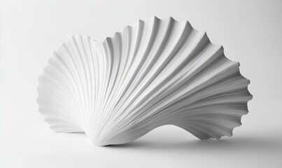 A white seashell with a spiral shape