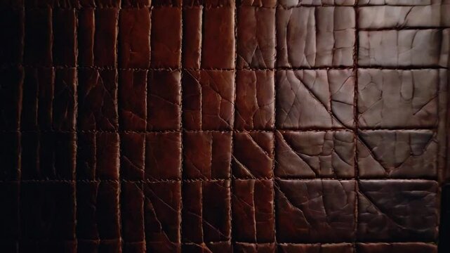 A brown leather panel with a stitched border, 4k High-Quality Wallpaper Background Animation Video