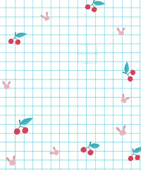 Cute background paper with cherry and bunny icon