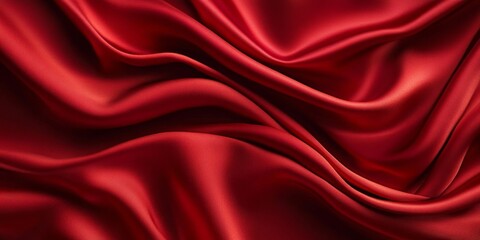 Fototapeta premium Red silk or satin luxury fabric texture provides a stunning abstract background, perfect for artistic projects that require an elegant and refined touch with rich red silk or satin.