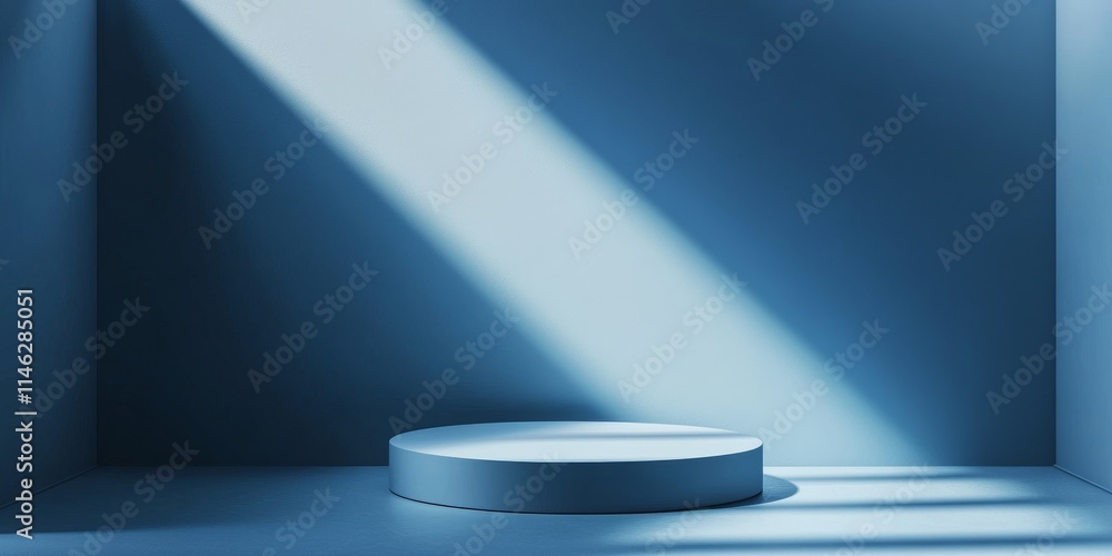 Aufkleber blue background designed for product presentation featuring shadows and light effects. ideal for sho