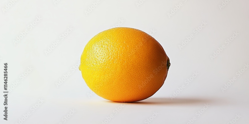 Aufkleber Fresh Meyer lemon displayed on a clean white background, highlighting the vibrant color and texture of the Meyer lemon. Perfect for showcasing the beauty of Meyer lemon in culinary contexts.