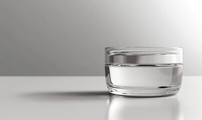 A clear glass bowl with water in it