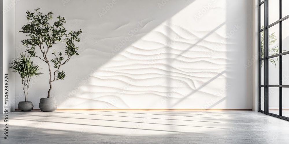 Aufkleber white wall featuring a textured structure, showcasing a harmonious design of white color on a plaste