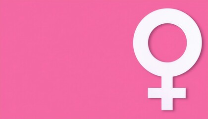 Obraz premium Bold Feminine Symbol on Vibrant Pink Background Representing Gender Equality, Women Empowerment, Feminism, and Inclusivity in Modern Design and Advocacy Campaigns