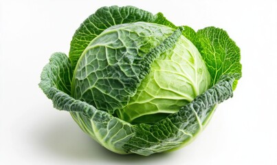 Fototapeta premium A head of cabbage is sitting in a bowl