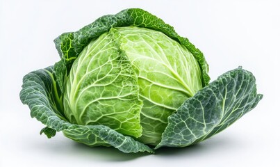 Obraz premium A head of cabbage with a green leafy top