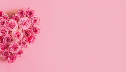 Heart Shaped Arrangement of Pink Roses on a Soft Pink Background for Mother&rsquo;s Day Celebration with Elegant Script Text. Perfect for Greeting Cards, Social Media Posts, and Floral Themed Designs