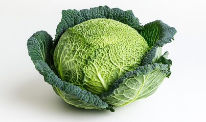 Fototapeta premium A head of cabbage with a green stem