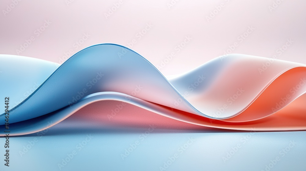 Aufkleber dynamic flowing waves abstract design digital art soft colors aesthetically pleasing modern concepts