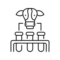 Cellular agriculture black line icon.