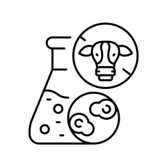 culture medium for cells black line icon.