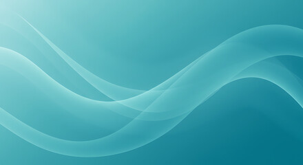 Fototapeta premium Abstract Teal Wave Background Smooth Flowing Serene Design