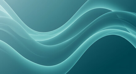 Abstract Teal Wave Background Flowing Curves Smooth Design Elegant Texture