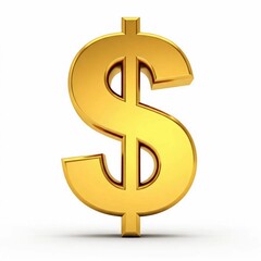 Fototapeta premium Doller sign with gold sign white background.