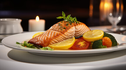 grilled salmon with vegetables
