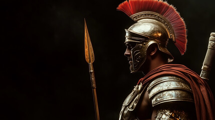 roman gladiator with a spear
