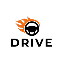 Steering wheel logo. Automobile steer wheel illustration on white background