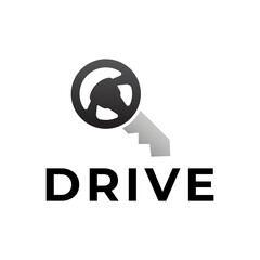 Steering wheel logo. Automobile steer wheel illustration on white background