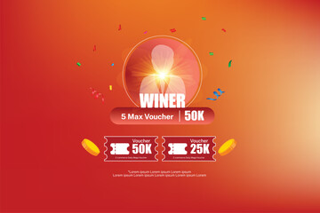 Giveaway winner announcement social media post banner and web Banner template