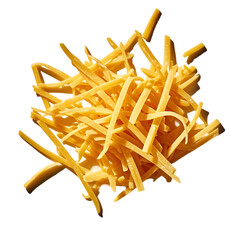 Organic Shredded Sharp Cheddar Cheese on transparent background