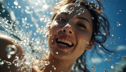 Fototapeta premium People splashing water at Songkran festival in Thailand 