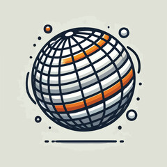 graphic sphere with distorted target pattern in black and white