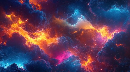 Abstract data clouds forming global pathways, vibrant lighting effects 