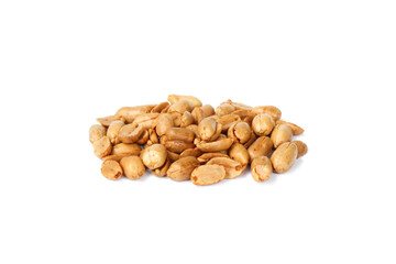 Roasted salted peanut isolated on white background