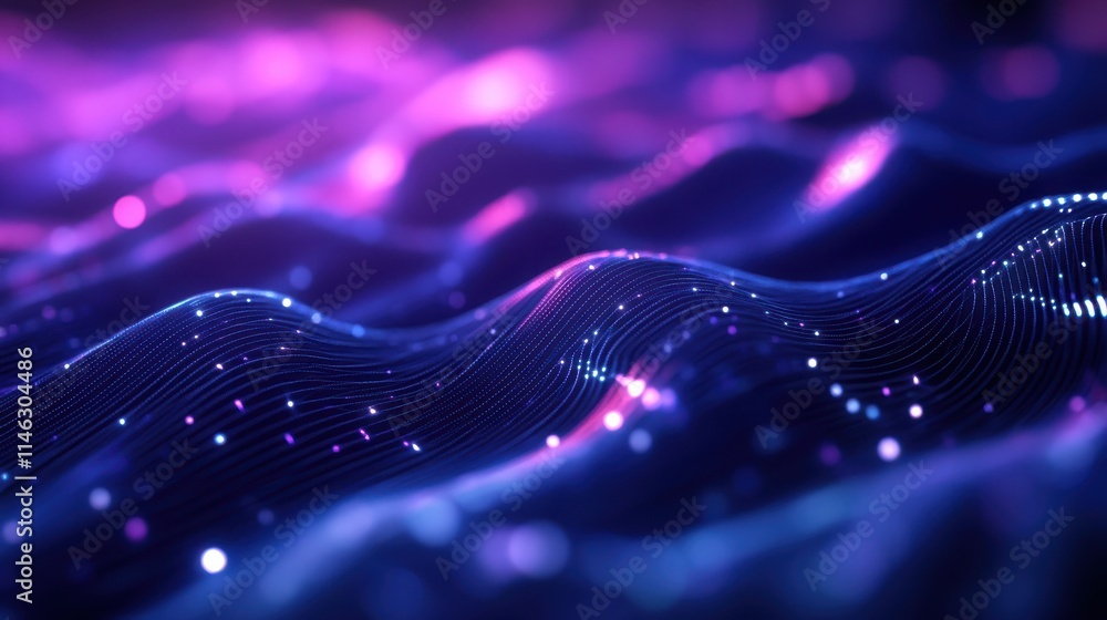 Poster creative glowing digital background with lines. technology and future concept. 3d rendering.