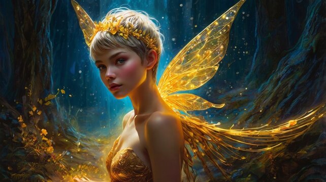 mistyc elf princess, fairy of fantasy world Generate Ai