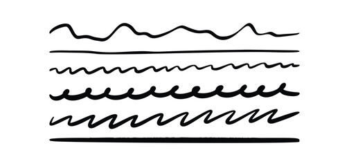Vector set of hand drawn crayon brush strokes