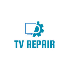 TV Repair Logo. TV Service Logo Template Design Vector