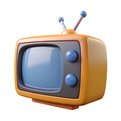 Plastic 3D retro tv icon