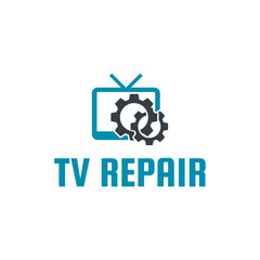 TV Repair Logo. TV Service Logo Template Design Vector