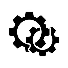 Gears icon flat vector. Settings icon. Vector gear tool icon.