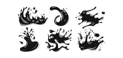 Abstract Vector Liquid Splash Shapes